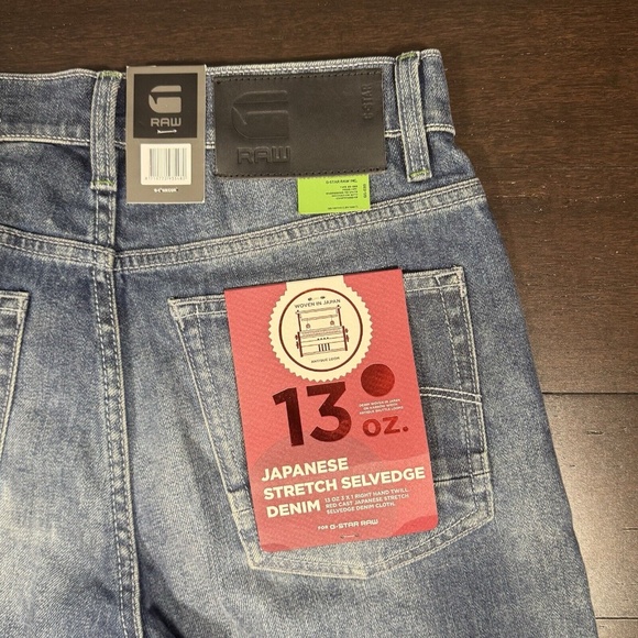 G Star Raw 3301 Size 29 X 30 13oz Slim Stretch Japanese Selvedge Destroyed Jeans - Picture 7 of 8